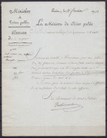 L. Datée 18 Fructidor An 13 (5 Septembre 1805) De PARIS à Propos De Poursuites Contre L'ancien Directeur Des Postes De L - 1794-1814 (Période Française)