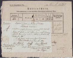 Extrait Morturaire D'un Militaire Décédé à L'hôpital D'armée à Klein-St-Miklos Le 18 Novembre 1813 (en Allemand, Avec Tr - Documenti