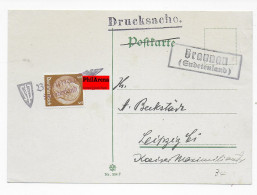 Postkarte Drucksache Braunau/Sudetenland Nach Leipzig Mit Agenturstempel - Sudetenland
