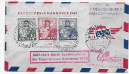 Exportmesse Hannover, Block 1, 1949 Nach Hamburg: Sonderluftpost-Messesonderflug - Brieven En Documenten