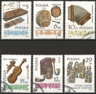 Poland 1983 - Mi 2899/9041 - YT 2711/16 ( Folk Musical Instruments ) Complete Set - Oblitérés