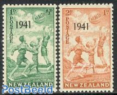New Zealand 1941 Health Overprints 2v, Mint NH, Health - Sport - Health - Sport (other And Mixed) - Unused Stamps