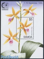 Samoa 1995 Singapore 95 S/s, Mint NH, Nature - Flowers & Plants - Orchids - Philately - Samoa