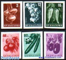 Bulgaria 1958 Vegetables 6v Imperforated, Mint NH, Nature - Fruit - Unused Stamps