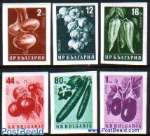 Bulgaria 1958 Vegetables 6v Imperforated, Mint NH, Nature - Fruit - Ongebruikt