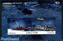 Denmark 2012 Norden S/s, Mint NH, History - Transport - Europa Hang-on Issues - Helicopters - Ships And Boats - Unused Stamps