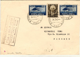 1949-bollo Viola Giornata Dell'aria Pisa 24 Luglio ENAL Aero Club Su Aerogramma  - Airmail