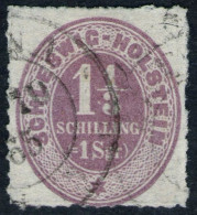 Altona Auf 1 1/3 Shillinge Violettbraun - Schleswig Holstein Nr. 10 - Pracht - Tiefst Signiert - Schleswig-Holstein