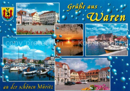 73235661 Waren Mueritz Hafen Marktplatz Abendstimmung Waren Mueritz - Waren (Mueritz)