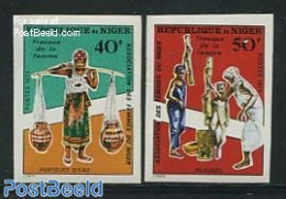 Niger 1977 Women Working 2v, Imperforated, Mint NH, History - Niger (1960-...)