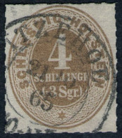 Itzehoe 21/10 65 Auf 4 Shillinge Gelbbraun - Schleswig Holstein Nr. 12 - Signiert - Schleswig-Holstein