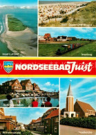 73235093 Juist Nordseebad Fliegeraufnahme Duenen Strand Inselzug Inselkirche Wil - Juist