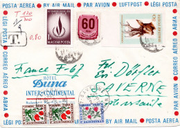 75917 - Ungarn - 1972 - Ungez MiF A LpBf BUDAPEST -> SAVERNE (Frankreich), M 0,80F Porto - 1960-.... Lettres & Documents