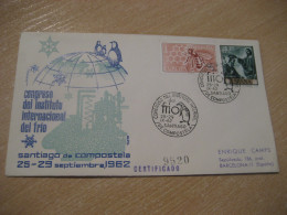 SANTIAGO DE COMPOSTELA 1962 Congreso Frio Penguin Regist. Cover SPAIN South Pole Polar Antarctique Antarctics Antarctica - Briefe U. Dokumente