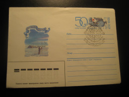 MOSCOW 1987 Cancel Postal Stationery Cover RUSSIA USSR North Pole Polar Arctic Arctique - Wetenschappelijke Stations & Arctic Drifting Stations