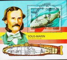 1994. ROUAME DU CAMBODGE. Submarines. „Ictineo By Narciso Monturiol 1859. Block.  (Michel Block 208) - JF542899 - Kambodscha