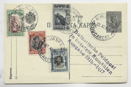 BULGARIA ROMANIA ENTIER 5C+ DIVERS CARD BUCAREST 22.XI 1917 - Storia Postale