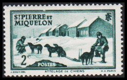 1938. SAINT-PIERRE-MIQUELON. Dog Sledge 2 C. Hinged.  (Michel 170) - JF542970 - Cartas & Documentos