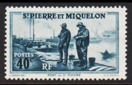 19391940. SAINT-PIERRE-MIQUELON. St. Pierre Harbour 40 C. Hinged.  (Michel 199 ) - JF542999 - Storia Postale