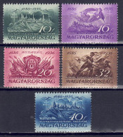 Ungarn 1936 - Befreiung Der Festung Buda, Nr. 538 - 542, Gefalzt * / MLH - Unused Stamps