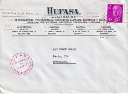 CARTA COMERCIAL 1970   CADIZ   CASA CENTRAL  HUELVA - Cartas & Documentos