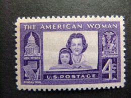 ESTADOS UNIDOS / ETATS-UNIS D'AMERIQUE 1960 / LA MUJER AMERICANA YVERT 686 ** MNH - Unused Stamps