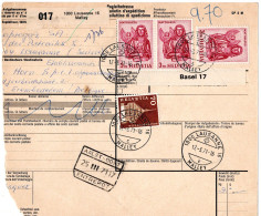 L75931 - Schweiz - 1971 - 3@Fr.3,00 Evangelisten MiF A PaketKte (Mgl Li) LAUSANNE -> Belgien - Covers & Documents