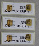 Lis2018-02 : Musée De La Poste :  CC 1.56,  DD 1.60,  AA 1.90  ( Autoadhésives) - 2010-... Illustrated Franking Labels