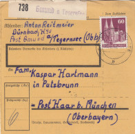 BiZone Paketkarte 1948: Dürnbach Gmund Am Tegernsee Nach Putzbrunn - Lettres & Documents