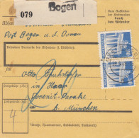 BiZone Paketkarte 1948: Bogen An Der Donau Nach Haar, Nachgebühr - Covers & Documents