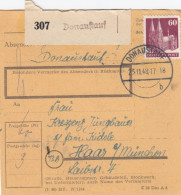 BiZone Paketkarte 1948: Donaustauf Nach Haar B. München - Covers & Documents