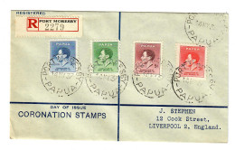 Luftpost Einschreiben Port Moresby Nach Liverpool FDC 1937 - Guinea (1958-...)
