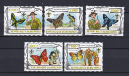 172 BURUNDI 2013 - Y&T 2010/13 Du BF 342 -Papillon Scout - Neuf ** (MNH) Sans Charniere - Unused Stamps