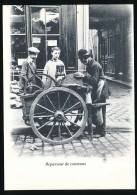 CPM 10.5 X 15 Reproduction (6) Repasseur De Couteaux (rémouleur) Aiguiseur Rue Pavée Commerce "phot. Archives Du Loiret" - Street Merchants