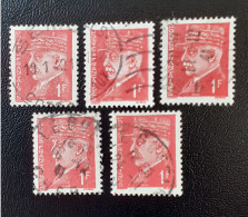 514  Lot De 5 Pétain  Bien Frappés - Used Stamps