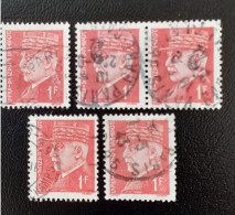 514  Lot De 5 Pétain  Bien Frappés - Used Stamps