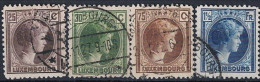 Luxemburg - Großherzogin Charlotte "Rechtsprofil" (MiNr: 187/9 + 191) 1927 - Gest Used Obl - 1926-39 Charlotte Di Profilo Destro