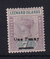 Leeward Is.: 1902   QV - Surcharge   SG19    1d On 7d    MH - Leeward  Islands