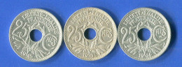 25  Cents  1914 +1915  + 1936 - 25 Centimes