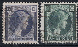 Luxemburg - Großherzogin Charlotte "Rechtsprofil" (MiNr: 205/6 ) 1928 - Gest Used Obl - 1926-39 Charlotte Right-hand Side