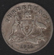 AUSTRALIA - THREEPENCE 1916M -SILVER- - Threepence