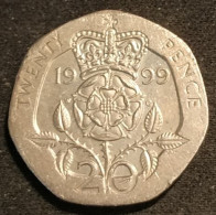 GRANDE BRETAGNE - 20 PENCE 1999 - Elizabeth II - 4e Effigie - Type Rose - KM 990 - 20 Pence