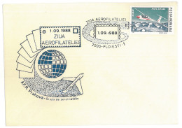 COV 24 - 207 AIRPLANE, Ploiesti, Romania - Cover - Used - 1988 - Briefe U. Dokumente