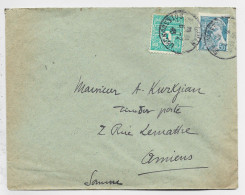 ARC TRIOMPHE 1FR +50C MERCURE LETTRE DINAN 5.2.1945 AU TARIF - 1944-45 Arc De Triomphe