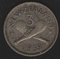 NEW ZEALAND - 3 PENCE 1939 -SILVER- - Nouvelle-Zélande