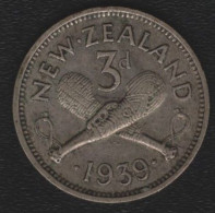 NEW ZEALAND - 3 PENCE 1939 -SILVER- - Neuseeland