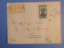 DK 19 AEF GABON   BELLE  LETTRE  1932  LIBREVILLE  A BORDEAUX  FRANCE  +AFF. INTERESSANT+++ + - Covers & Documents