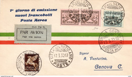 1930 (Vaticano) Roma/Genova Del 12.3.30 - Aerogramma - Poststempel (Flugzeuge)