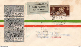 1930 Roma/Torino Del 12.3.30 - Aerogramma Con Affrancato Con Cent. 80 - Storia Postale (Posta Aerea)