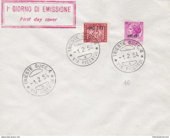 1954 TRIESTE A - N° 171 + Tasse 25 Su Busta Primo Giorno 1.2.1954  NON VIAGGIAT - Autres & Non Classés